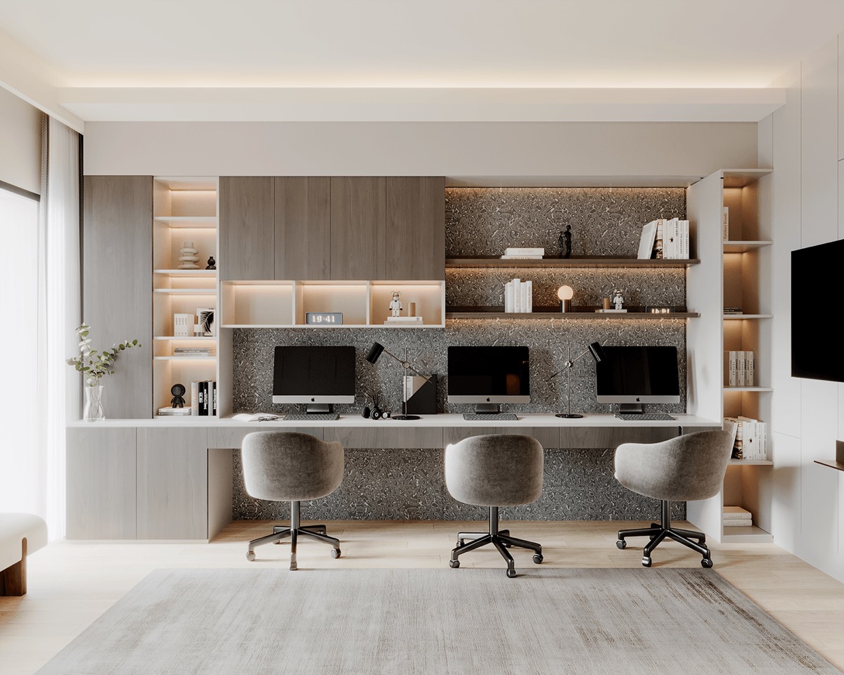 Interior visualisation: study room, view 6 of 10