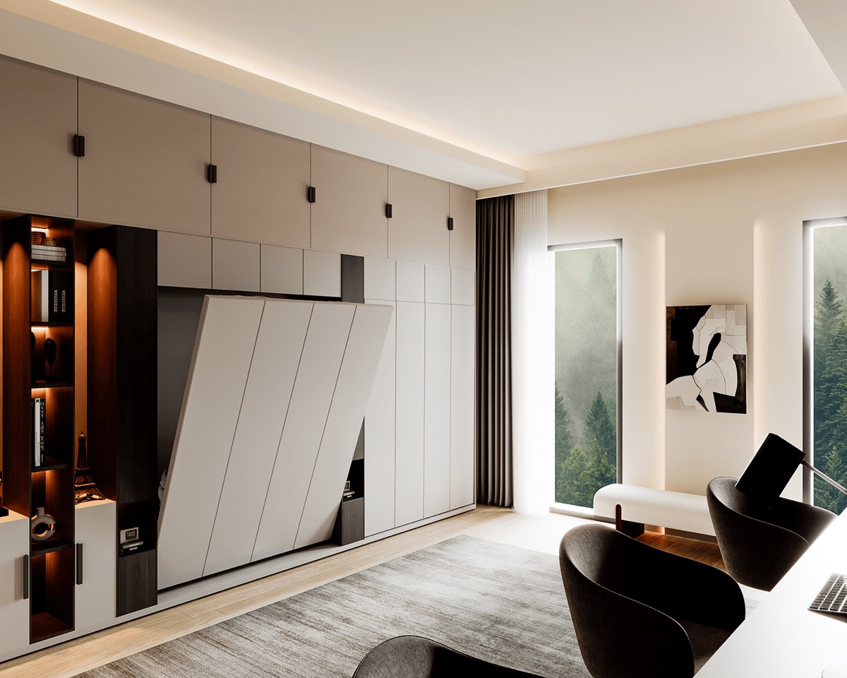 Interior visualisation: study room, view 3 of 10