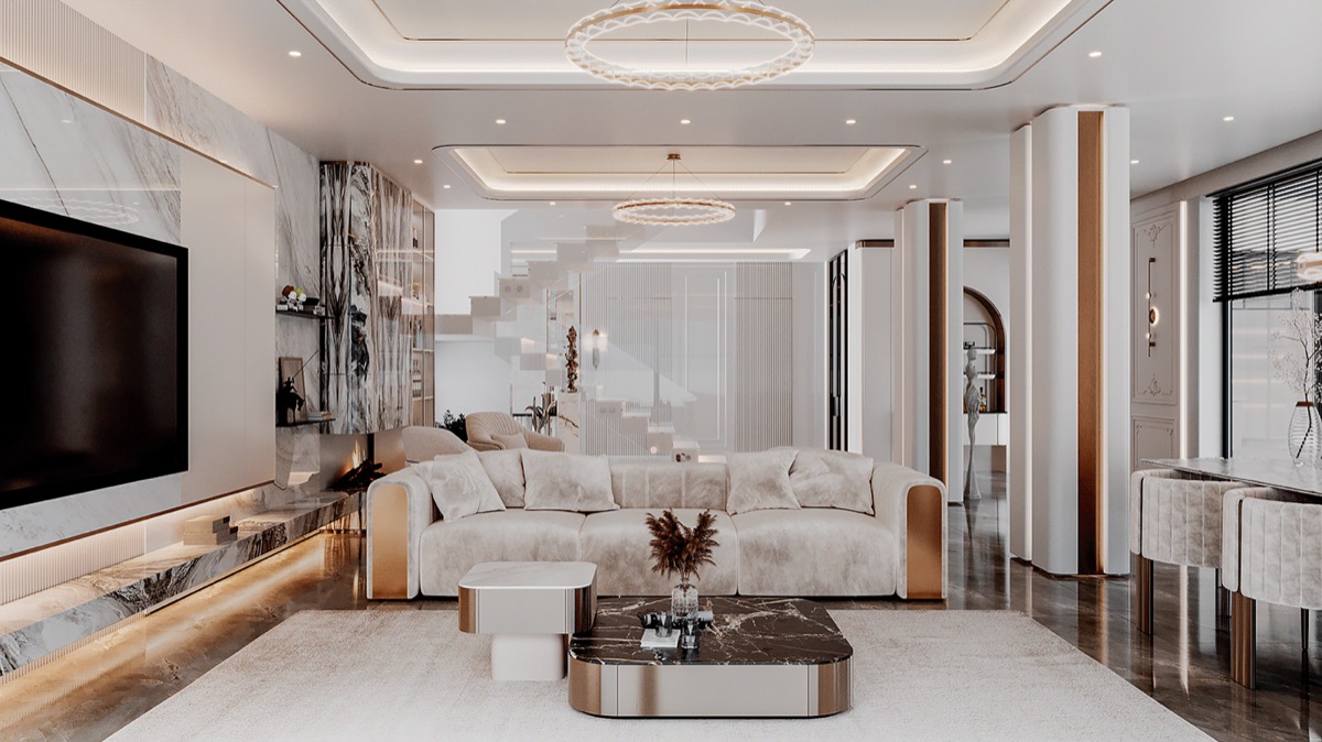 Interior visualisation: villa lounge, view 11 of 11