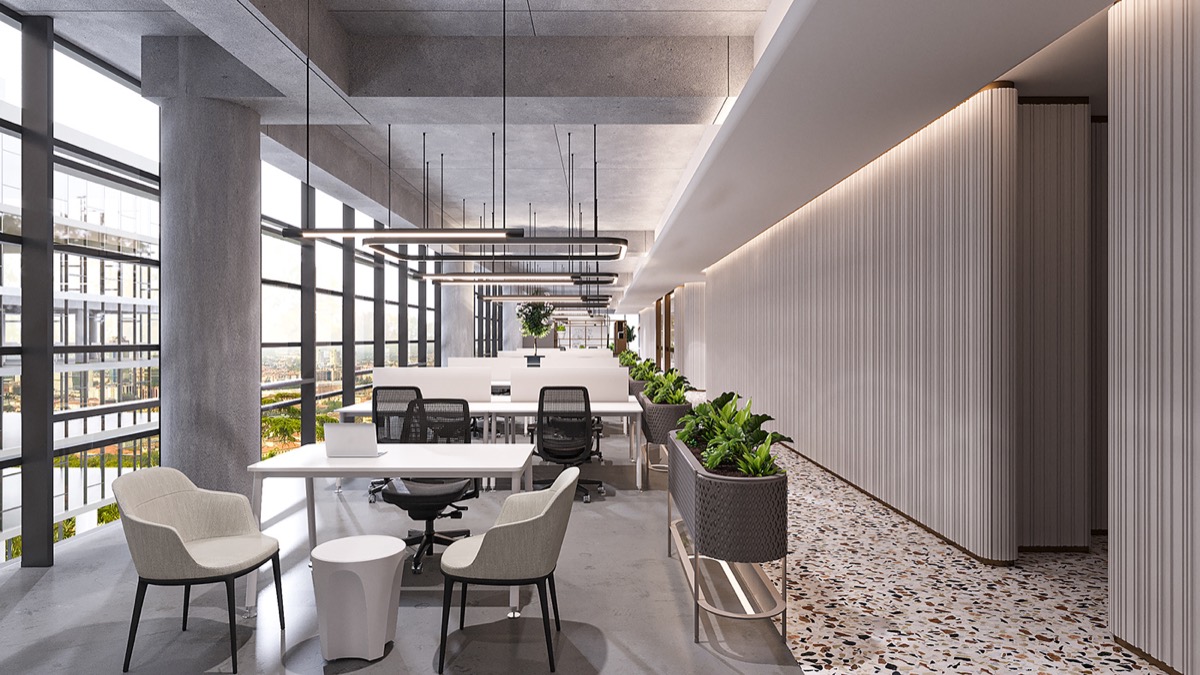 Visualisation of an office interior