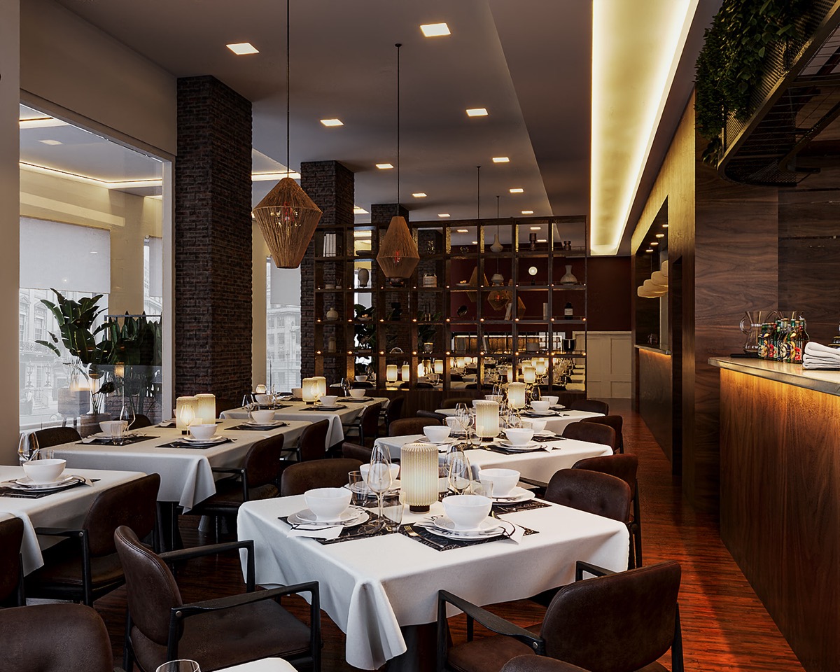 Interior visualisation: restaurant, view 2 of 4