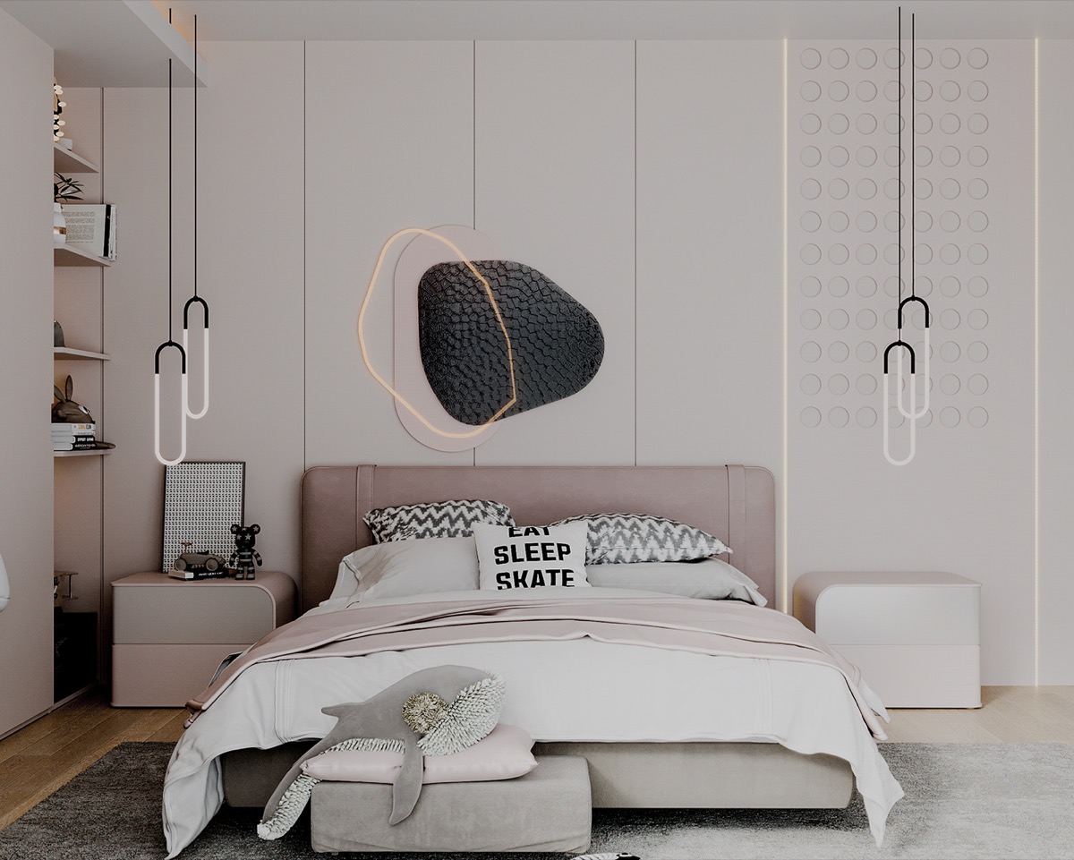 Interior visualisation: Children’s room, soft palette, view 3 of 10