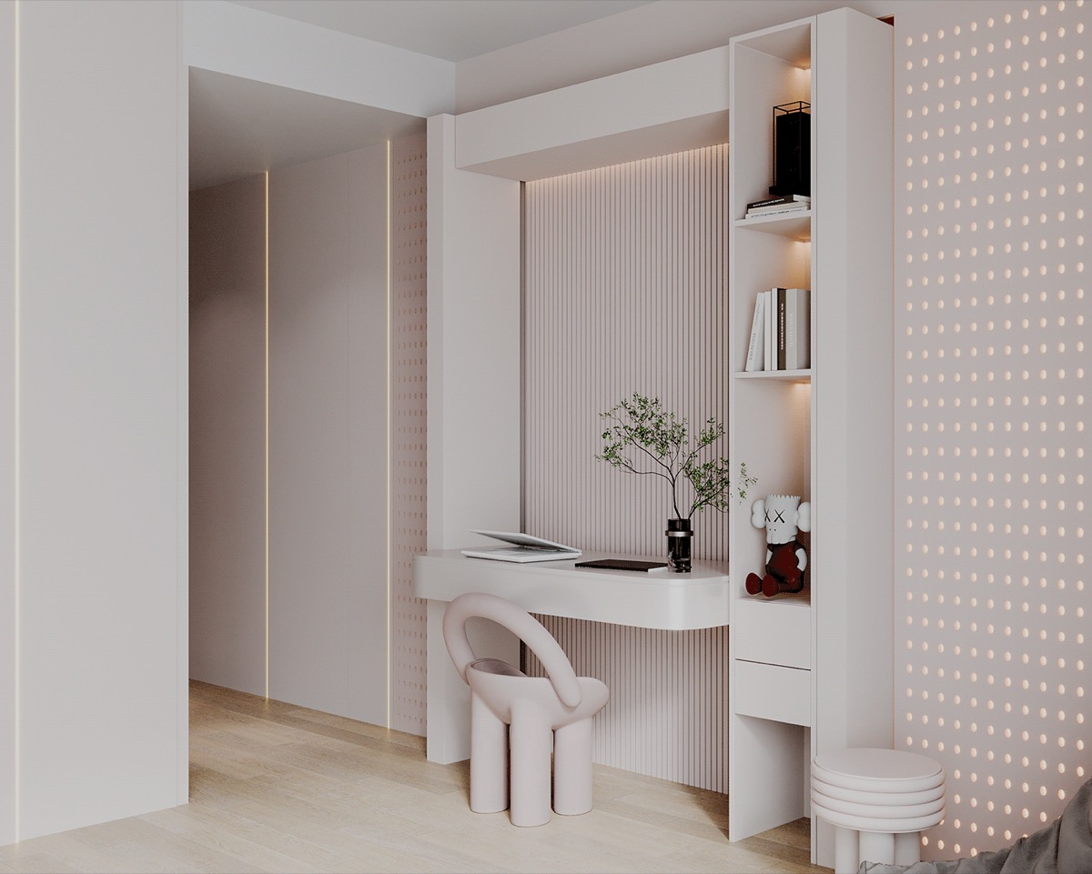 Interior visualisation: Children’s room, soft palette, view 10 of 10